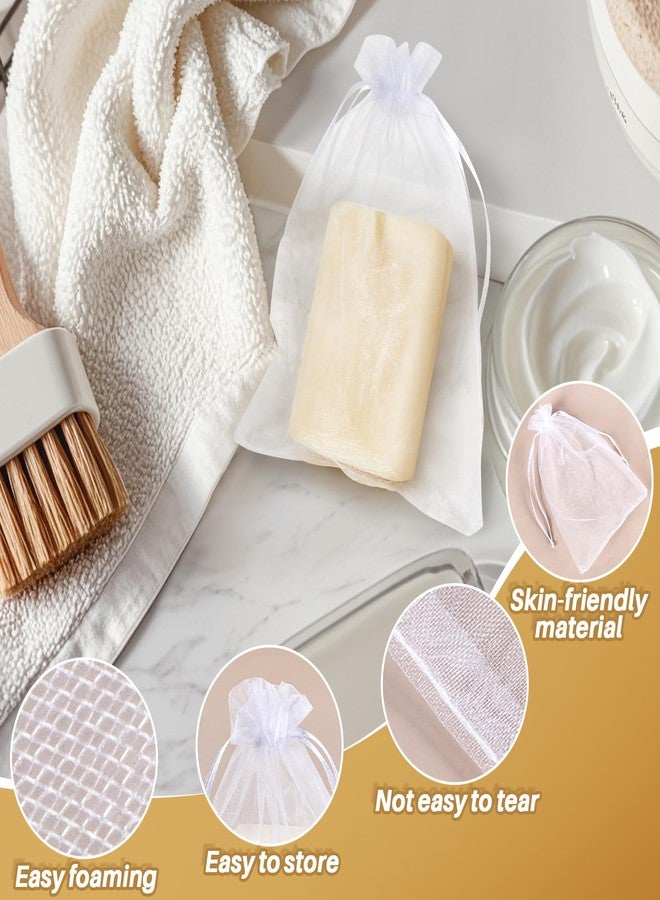 RAQEHO 10 Mesh Soap Bags for Soap Bars - RAQEHO 4"X6" Hanging Dry Organza Bags Bar Soap Pouch Saver Bag Sock Bar Scrubber Pouch Exfoliating Foaming Net Mesh Exfoliating Net Shower Washing Body Gift Packaging - Image 3